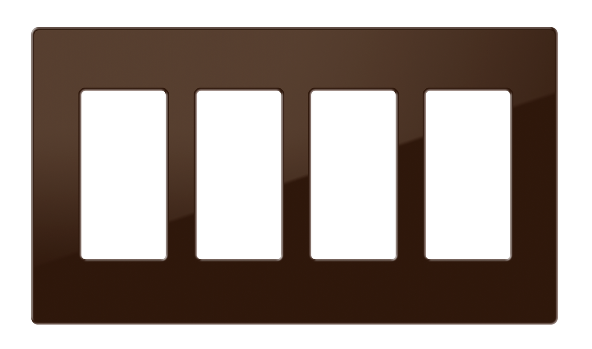 Crestron FP-G4-BRN-S – Decorator Style Faceplate, 4-Gang, Brown Smooth Wall Boxes Crestron