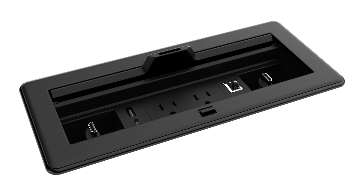 Crestron FT2-1200-ELEC-PTL-B – FlipTop FT2 Series Tabletop Cable Management, 1200 Size, Black Crestron