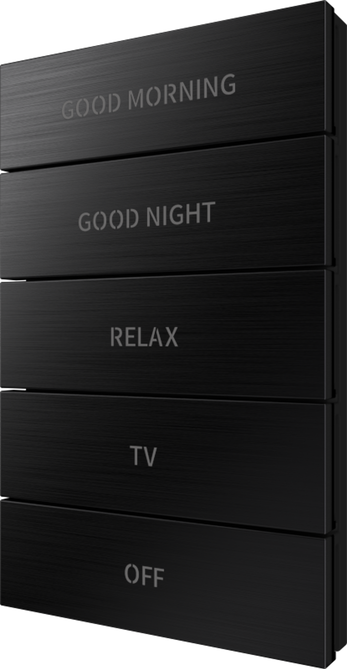 Crestron HZ2-BTNS-1-BR-BLK ENGRAVED – Horizon 2 Button Assembly, Style 1, Custom Engraved, Brushed Black Crestron