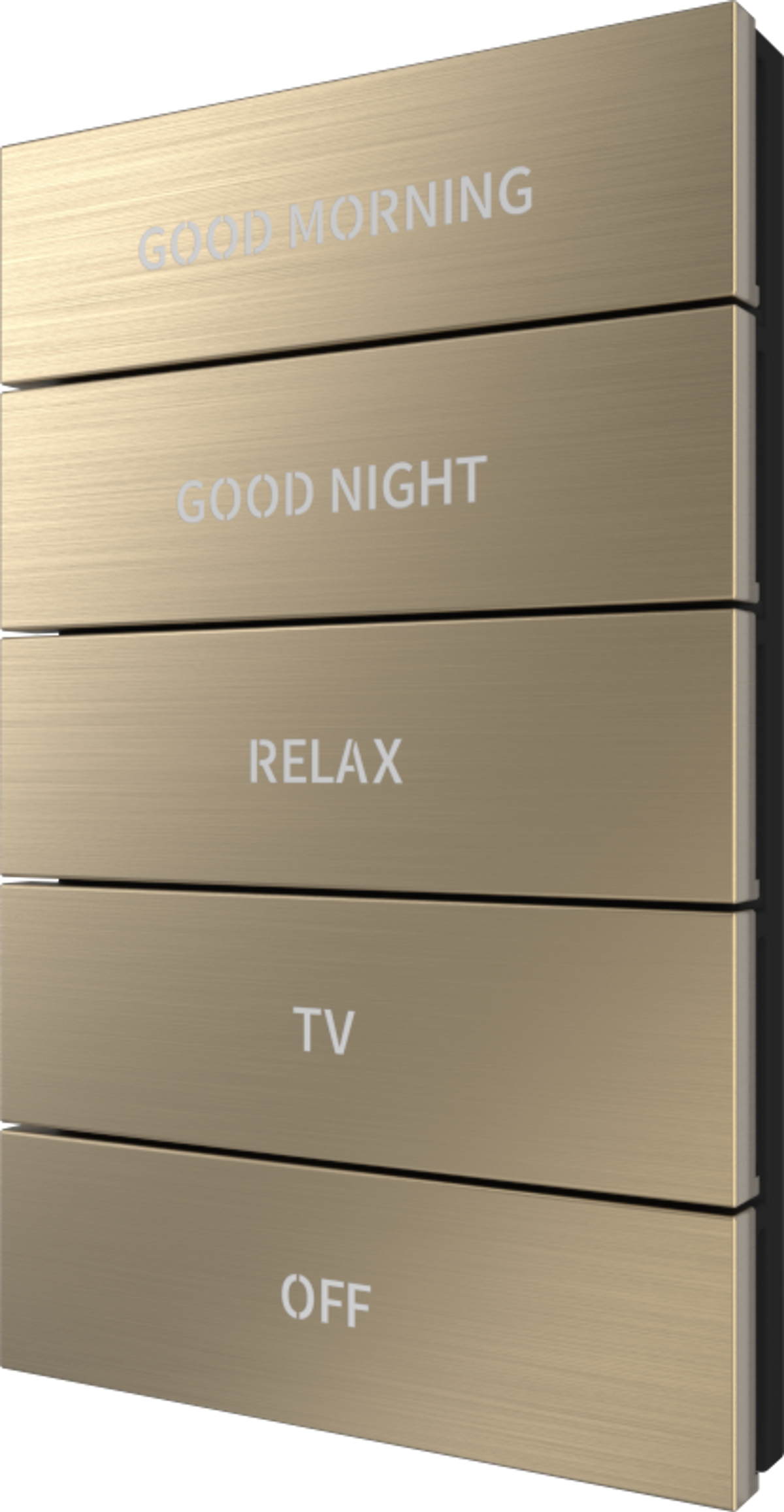 Crestron Horizon 2 Button Assembly, Style 1 – Custom Engraved, Brushed Brass Accessories Crestron
