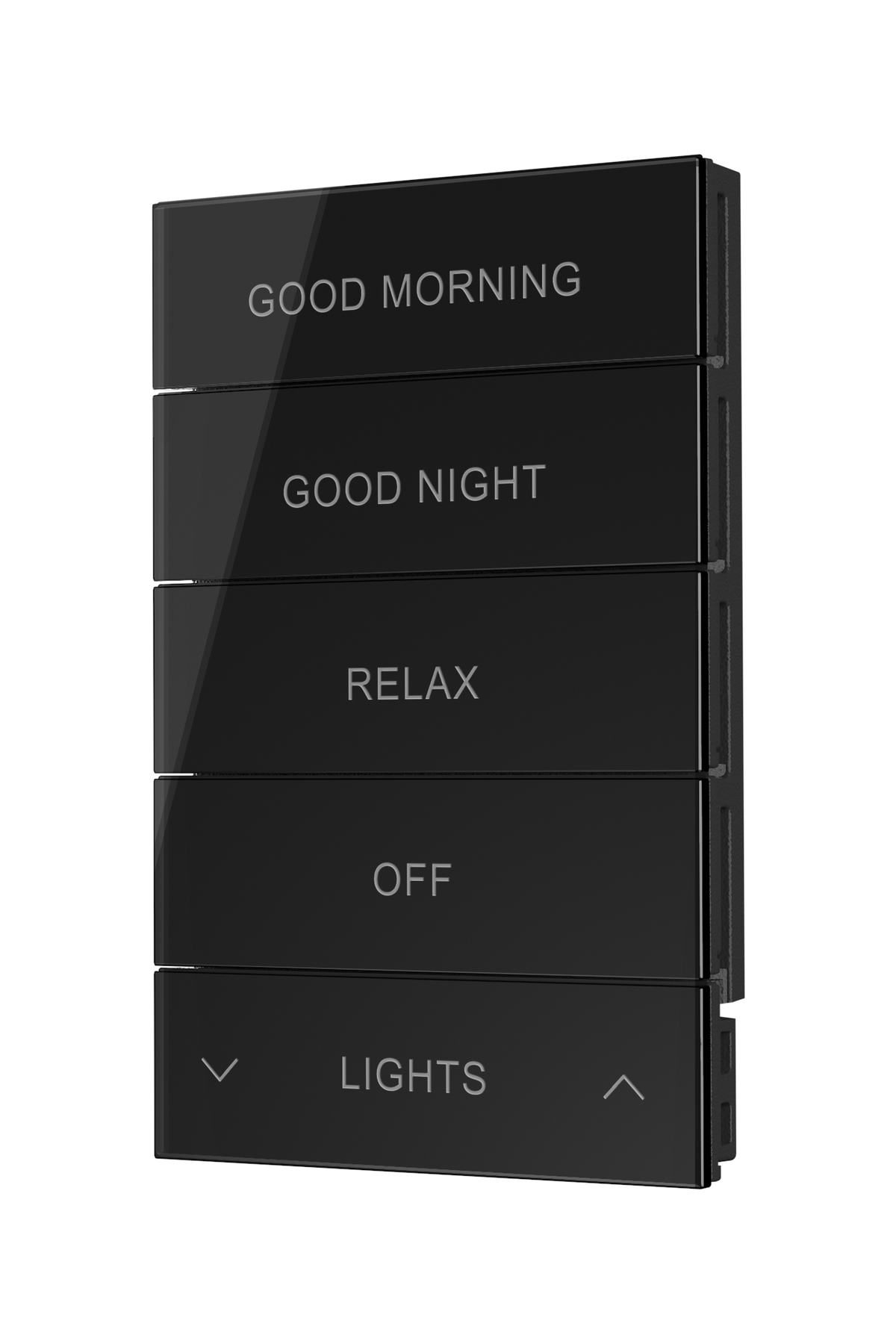 Crestron HZ2-BTNS-2-GLASS-B ENGRAVED – Horizon 2 Button Assembly, Style 2, Custom Engraved, Black Glass Crestron