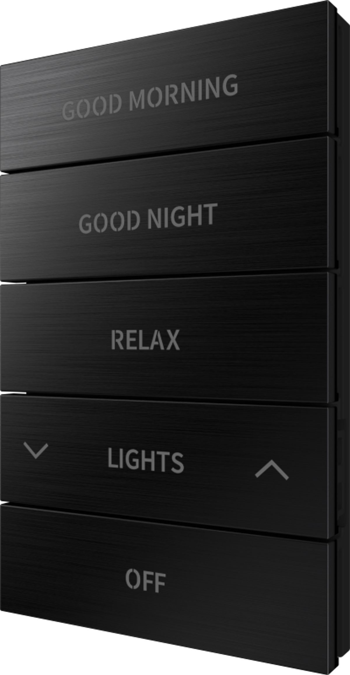 Crestron HZ2-BTNS-3-BR-BLK – Horizon 2 Button Assembly, Style 3, Custom Engraved, Brushed Black Crestron