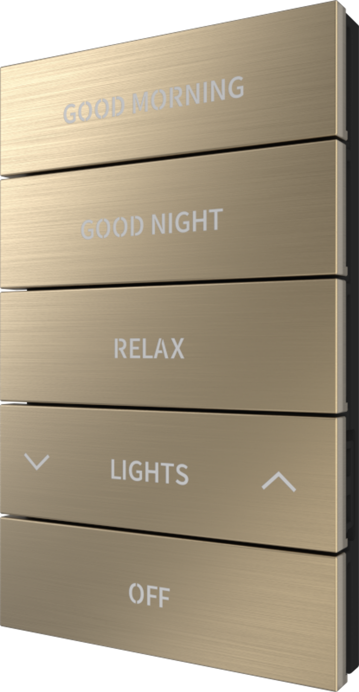 Crestron Horizon 2 Button Assembly, Style 3 – Custom Engraved, Brushed Brass Accessories Crestron