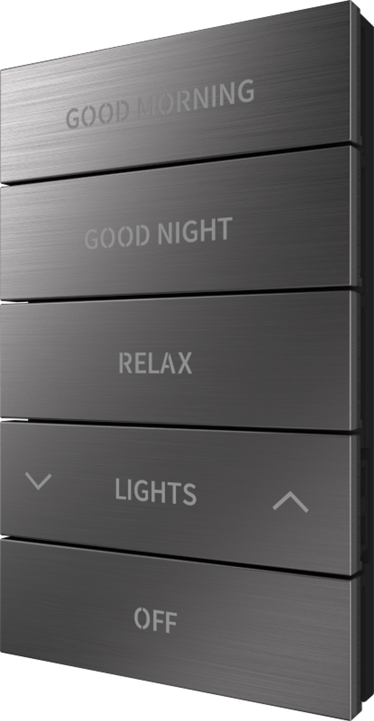 Crestron HZ2-BTNS-3-DRK-NKL ENGRAVED – Horizon 2 Button Assembly, Style 3, Custom Engraved, Dark Nickel Crestron