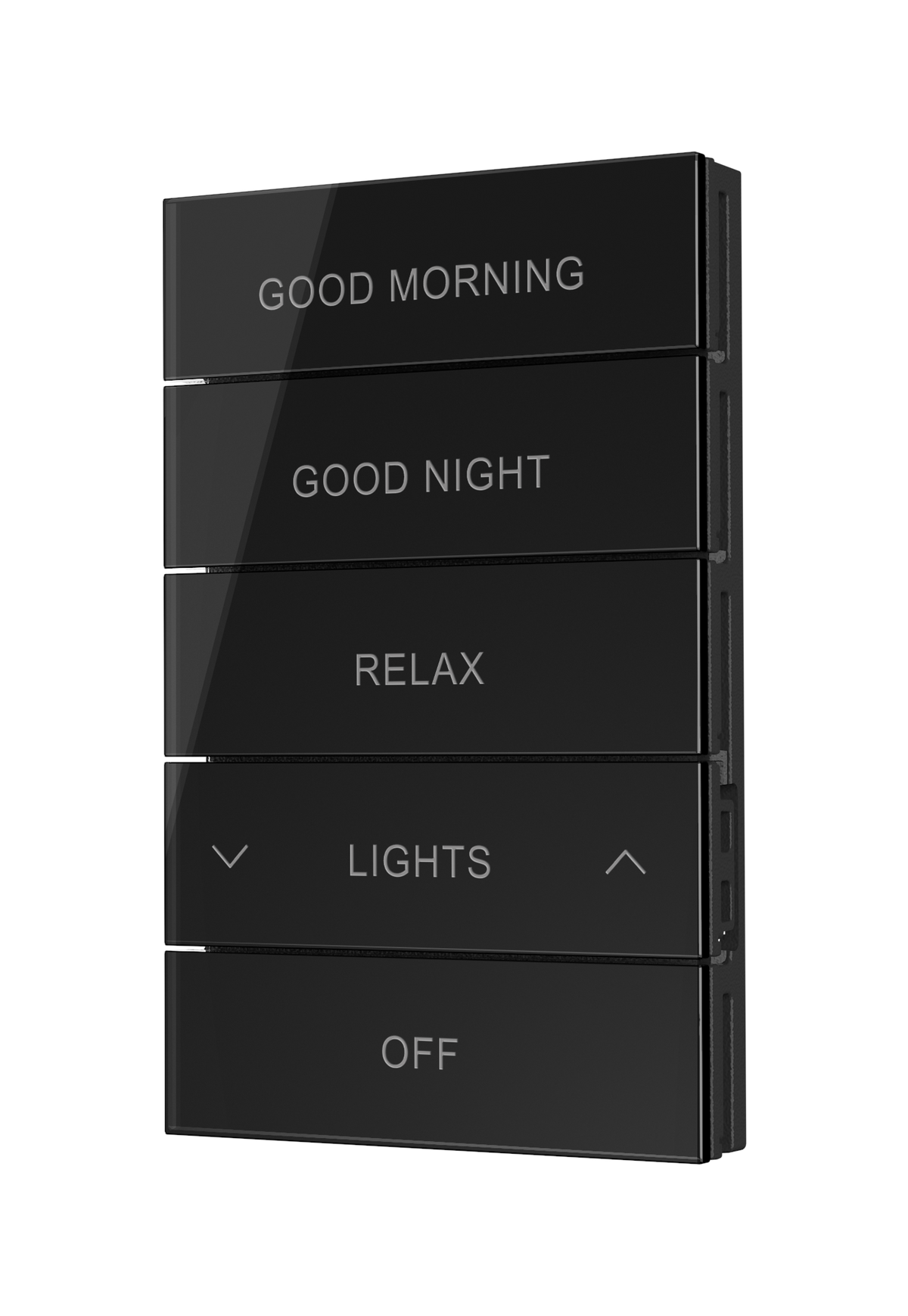 Crestron HZ2-BTNS-3-GLASS-B-ENGRAVED – Horizon 2 Button Assembly, Style 3, Black Glass, Custom Engraved Crestron