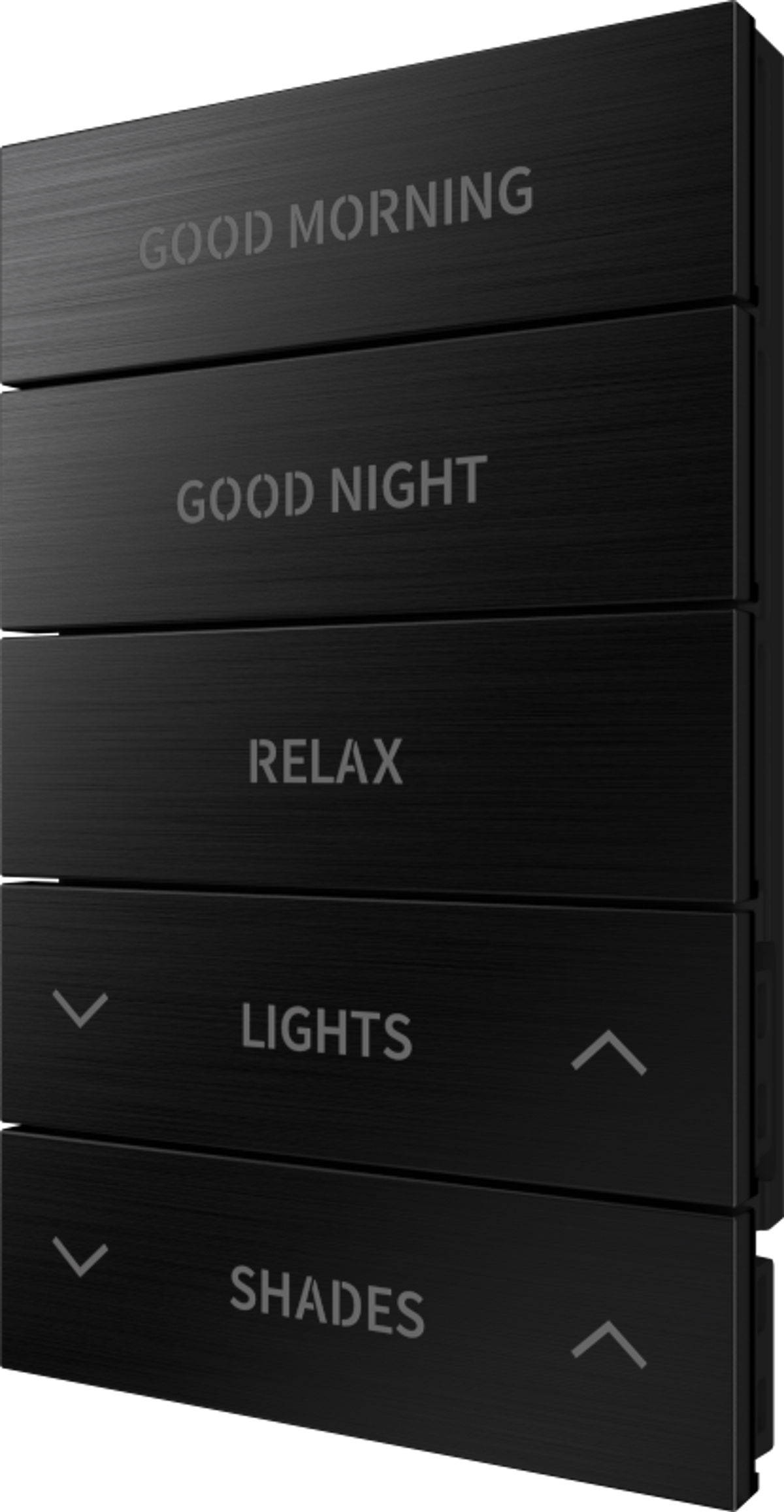 Crestron HZ2-BTNS-4-BR-BLK-ENGRAVED – Horizon 2 Button Assembly, Style 4, Brushed Black, Custom Engraved Crestron