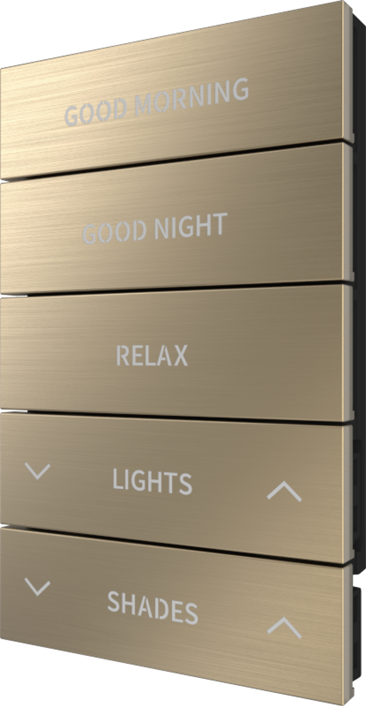 Crestron HZ2-BTNS-4-BR-BRASS ENGRAVED – Horizon 2 Button Set Style 4, Brushed Brass, Custom Engraved Crestron
