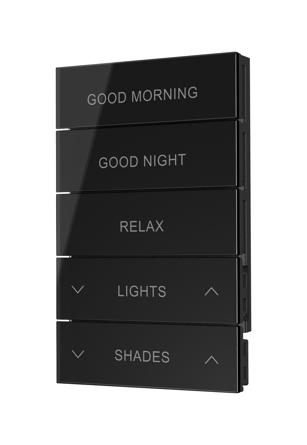 Crestron HZ2-BTNS-4-GLASS-B – Horizon 2 Button Assembly, Style 4, Engraved, Black Glass Crestron