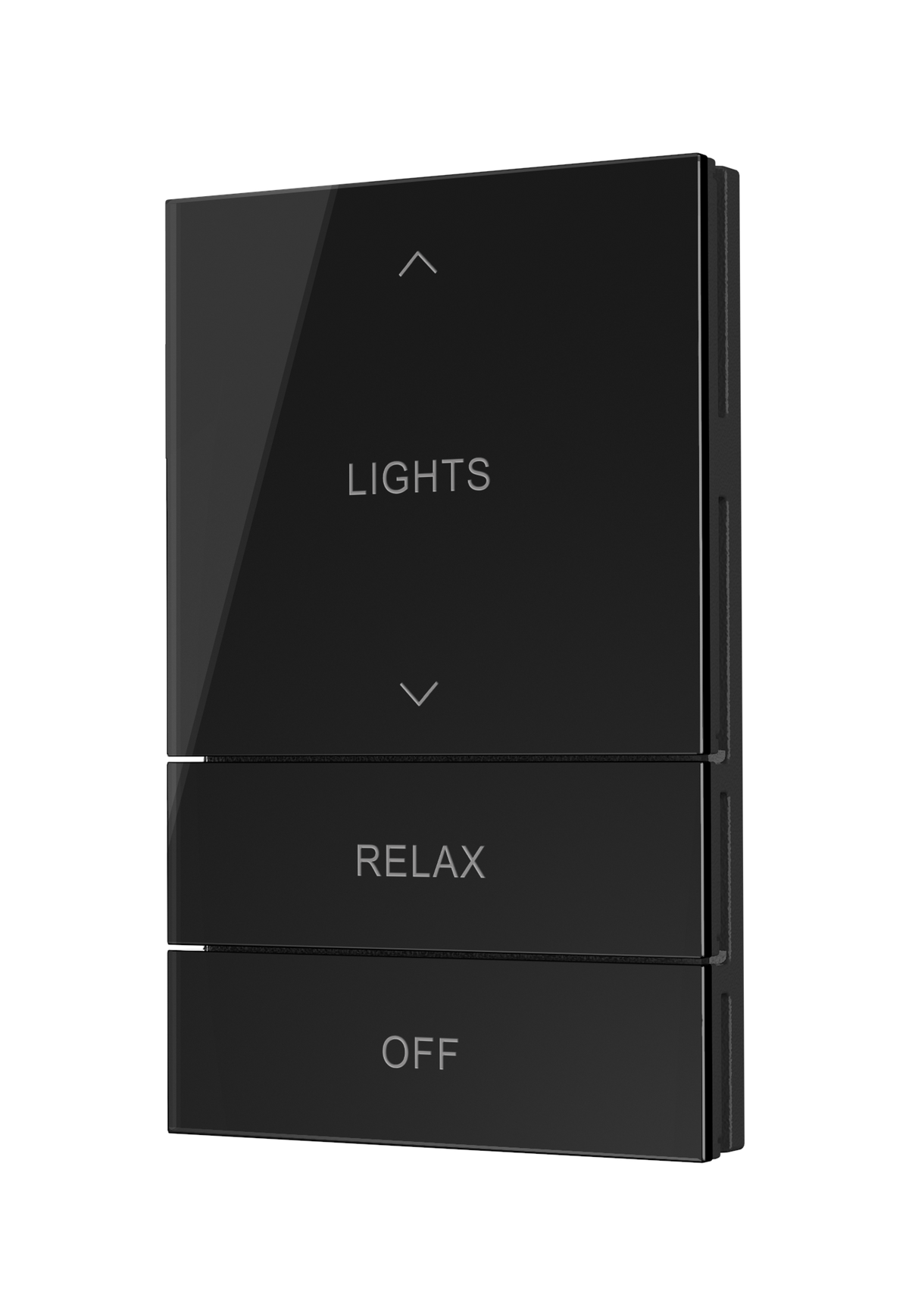Crestron Horizon 2 Button Assembly, Style 5 – Custom Engraved, Black Glass Crestron