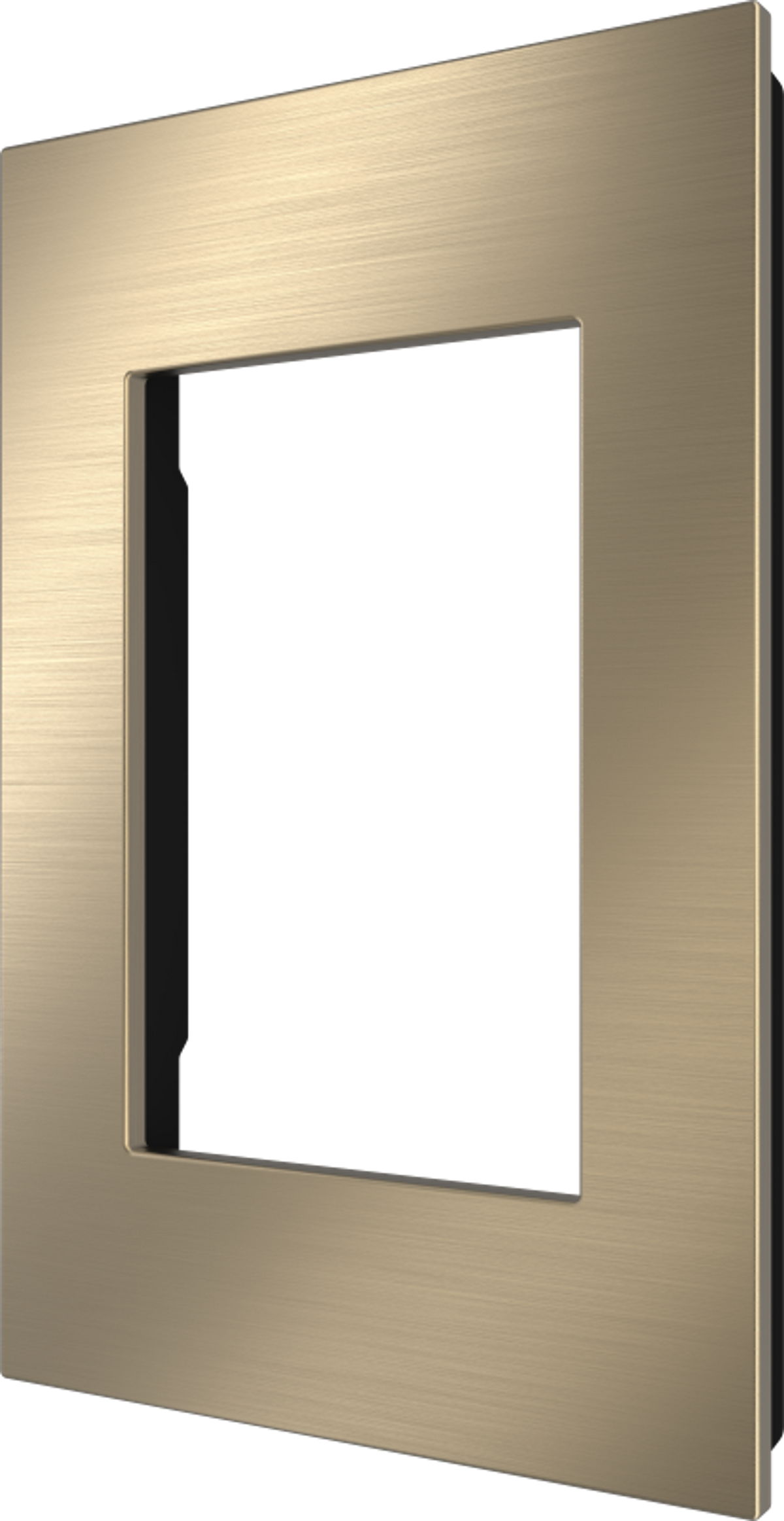 Crestron HZ2-FP-G1-B-BR-BRASS – Horizon 2 Faceplate, 1-Gang, Brushed Brass with Black Rear Lighting Controls Crestron