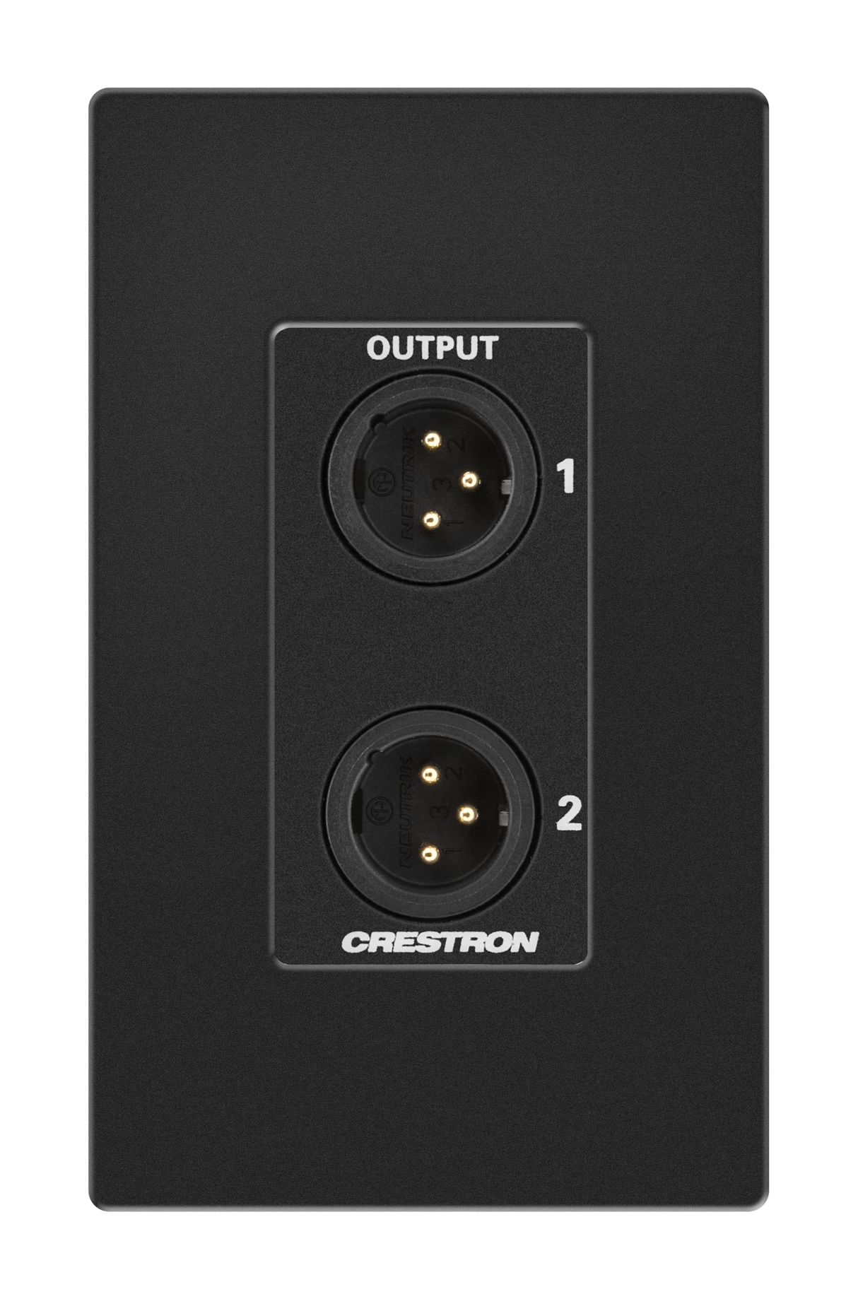 Crestron MP-WP-2XLRO-1G – Media Presentation Wall Plate, XLR, Black, 1-Gang AV Control Systems Crestron