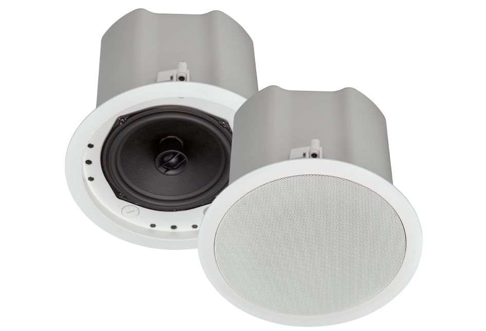 Crestron SAROS ICI6T-W-T-EACH+ Saros® Integrator 6.5” 2-Way In-Ceiling Speaker, White Textured, Single (must be ordered in multiples of 2) Speakers Crestron