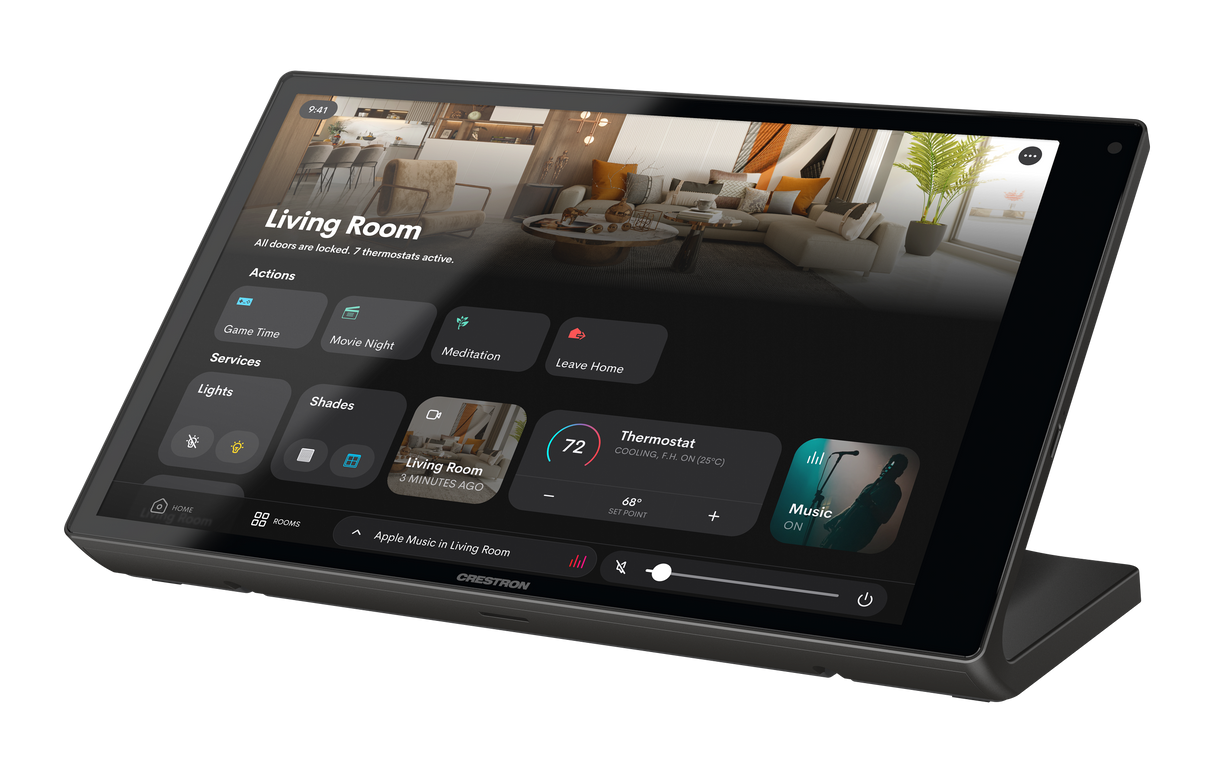 Crestron TS-1080R-B – 10.1 In. Tabletop Touch Screen, Crestron Home OS, Black Crestron