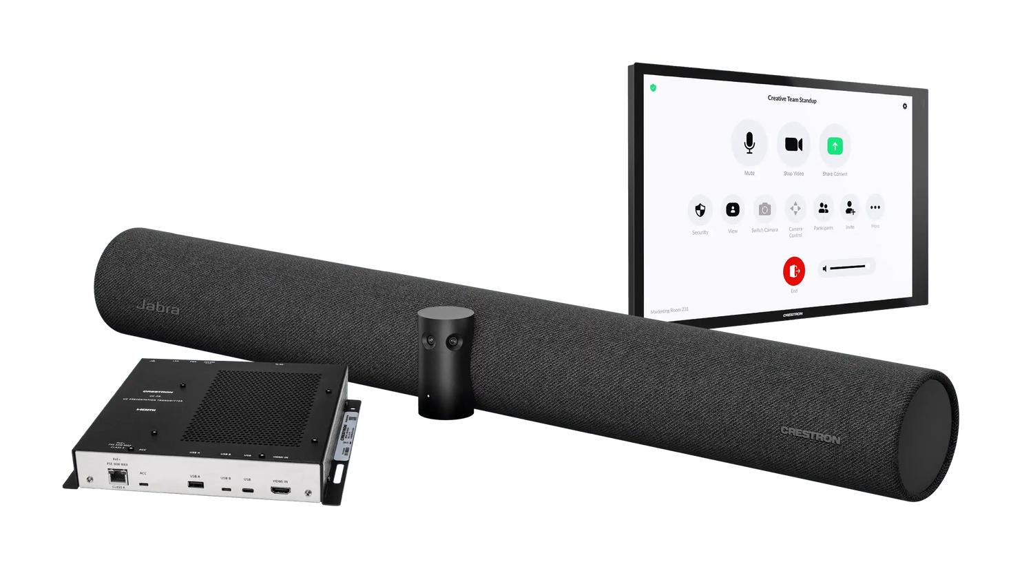 Crestron UC-BX31-Z-WM Crestron Flex Advanced Small Room Conference System with Jabra® PanaCast 50 Video Bar and Wall Mounted Control Interface for Zoom Rooms™ Software Video Conferencing Crestron