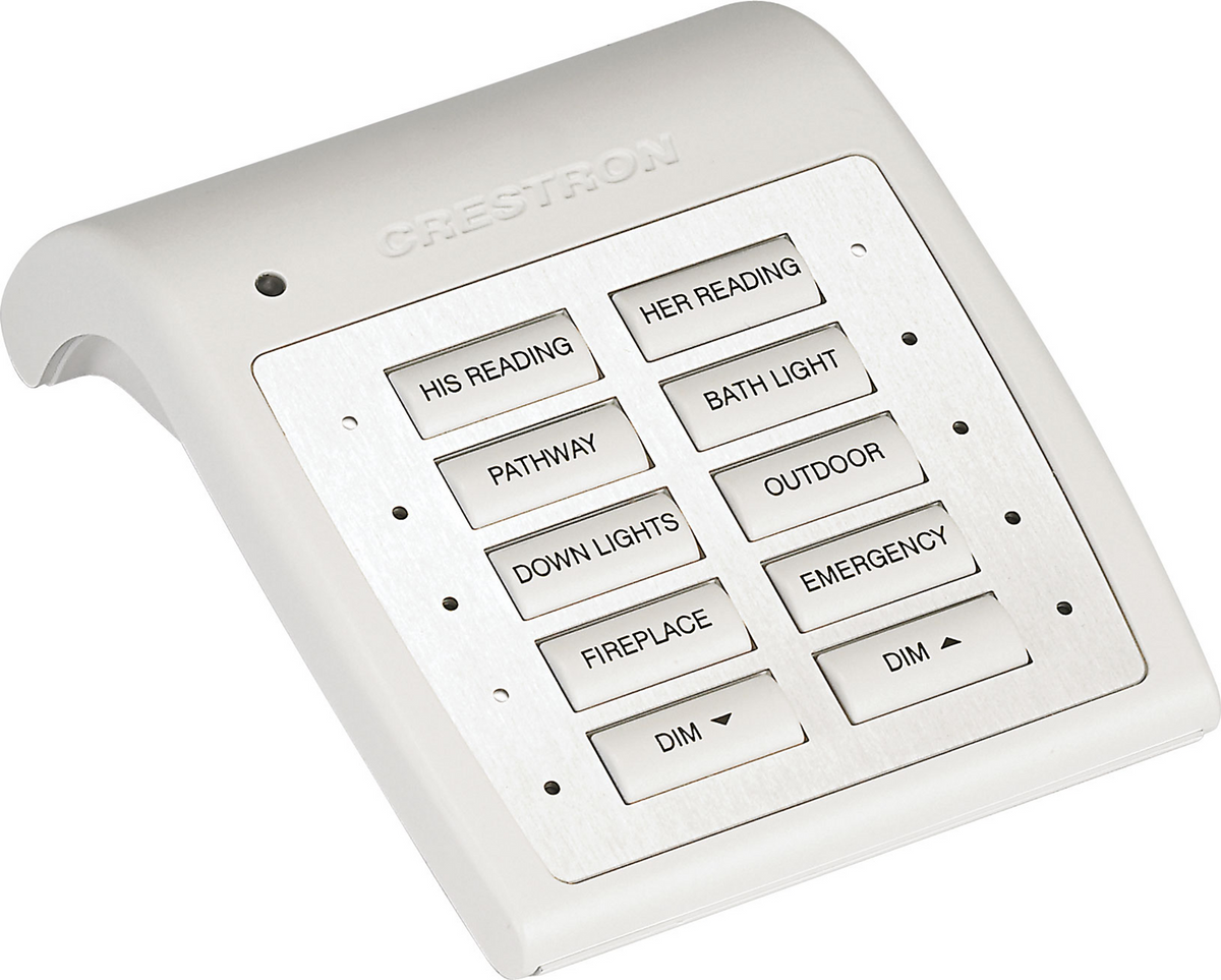 Crestron HTT-B10EX-W-T – Wireless Tabletop 10-Button Keypad, White Textured Crestron