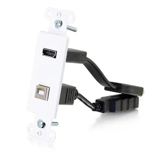 C2G HDMI and USB Pass Through Wall Plate - White Video Transmitters C2G