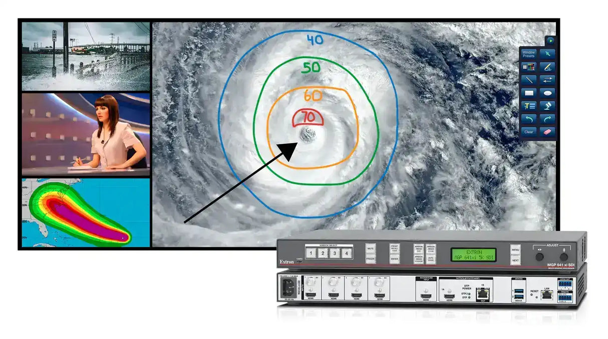Extron MGP 641 xi 5K SDI Multi-Window Processor with Four Windows, with HDMI and 12G-SDI Inputs Video Transmitters Extron