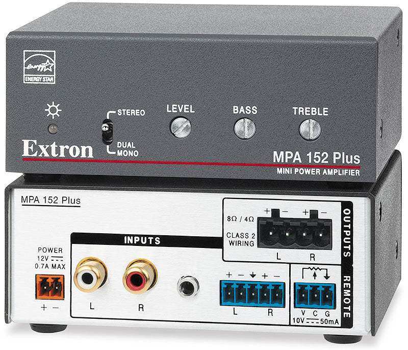 Extron MPA 152 Plus Stereo Amplifier - 15 Watts Per Channel Audio Amplifiers Extron