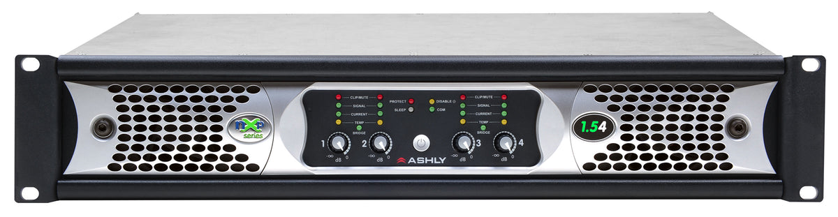 ASHLY NXP1.54 Network Multi-Mode Power Amp 4 x 1.5KW @ 2/4 Ohms & 70V, 1250W @ 8 Ohms w/ Protea DSP Amplifiers Ashly