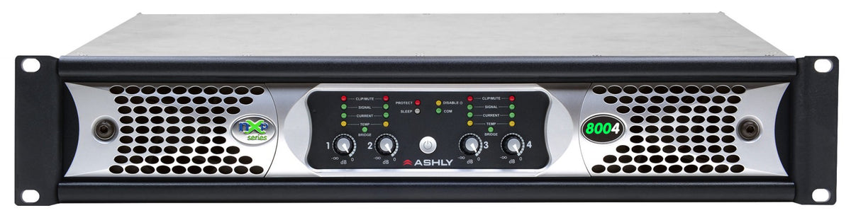 ASHLY NXP8004 Network Multi-Mode Power Amplifier 4 x 800 Watts @ 2/4/8 Ohms or 70V with Protea DSP Amplifiers Ashly