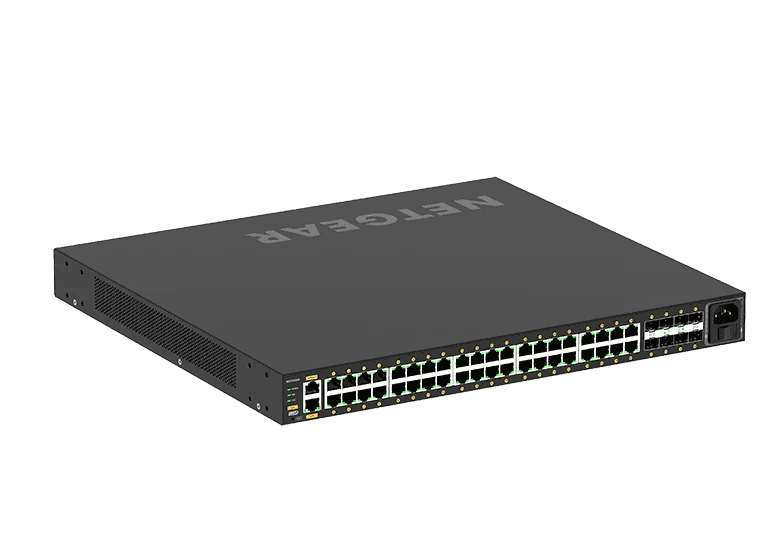 Netgear GSM4248P-100NAS Managed Ethernet Switch w- 48 Ports (40 x 10-100-1000BASE-T RJ45 and 8 x 1000BASE-X SFP) Networking Netgear