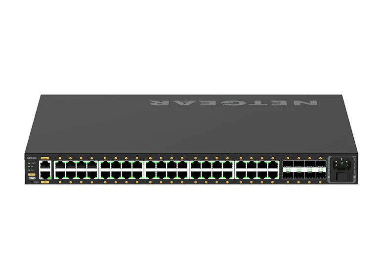 Netgear GSM4248P-100NAS Managed Ethernet Switch w- 48 Ports (40 x 10-100-1000BASE-T RJ45 and 8 x 1000BASE-X SFP) Networking Netgear