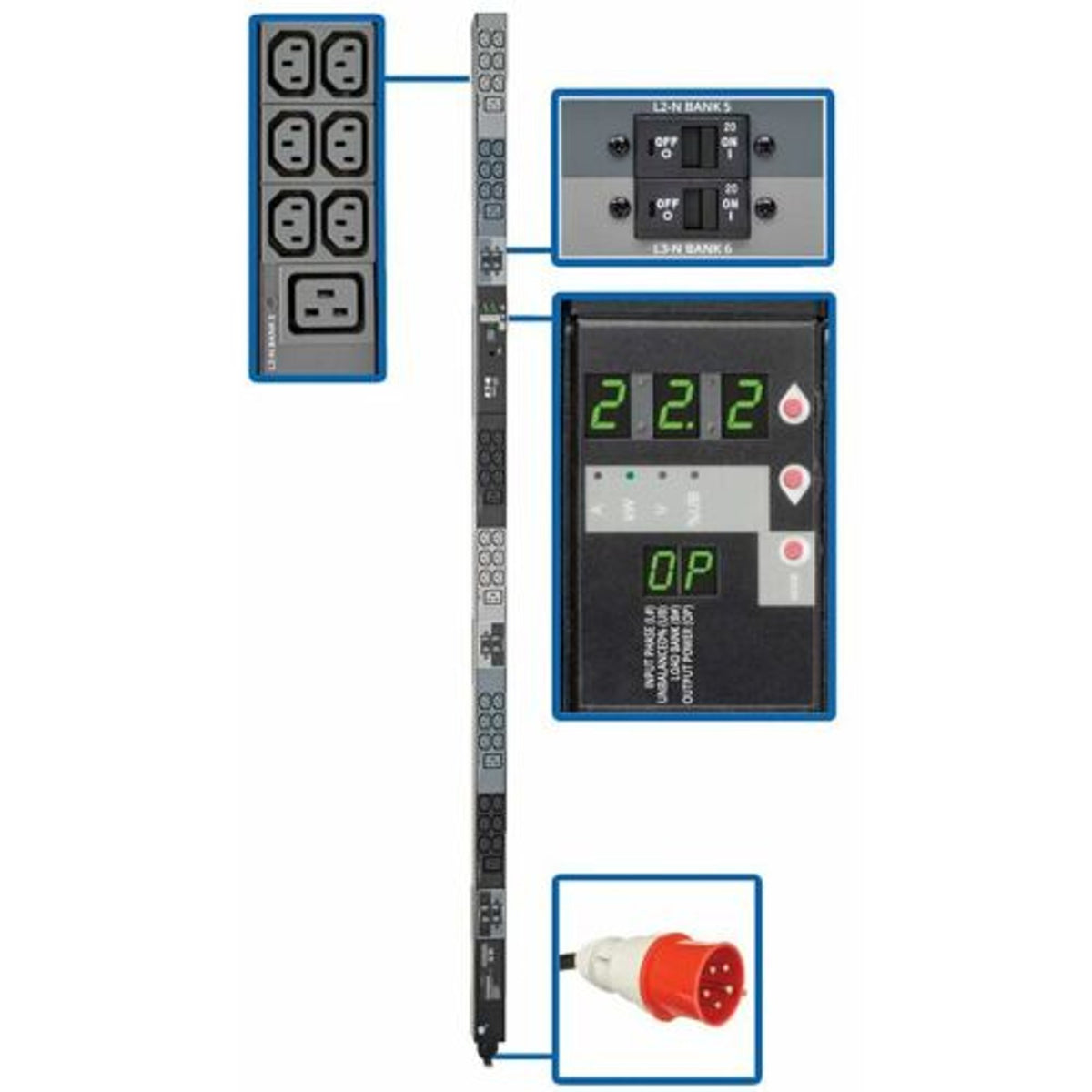 Eaton PDU3XMV6G32 – 23kW 3-Phase Metered PDU, 42 Outlets Rack PDUs Eaton