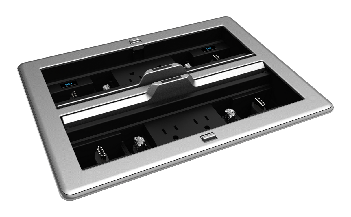 FlipTop FT2 Series Cable Management System, 1400, Electrical, Pass-Through Lid, Alloy Crestron