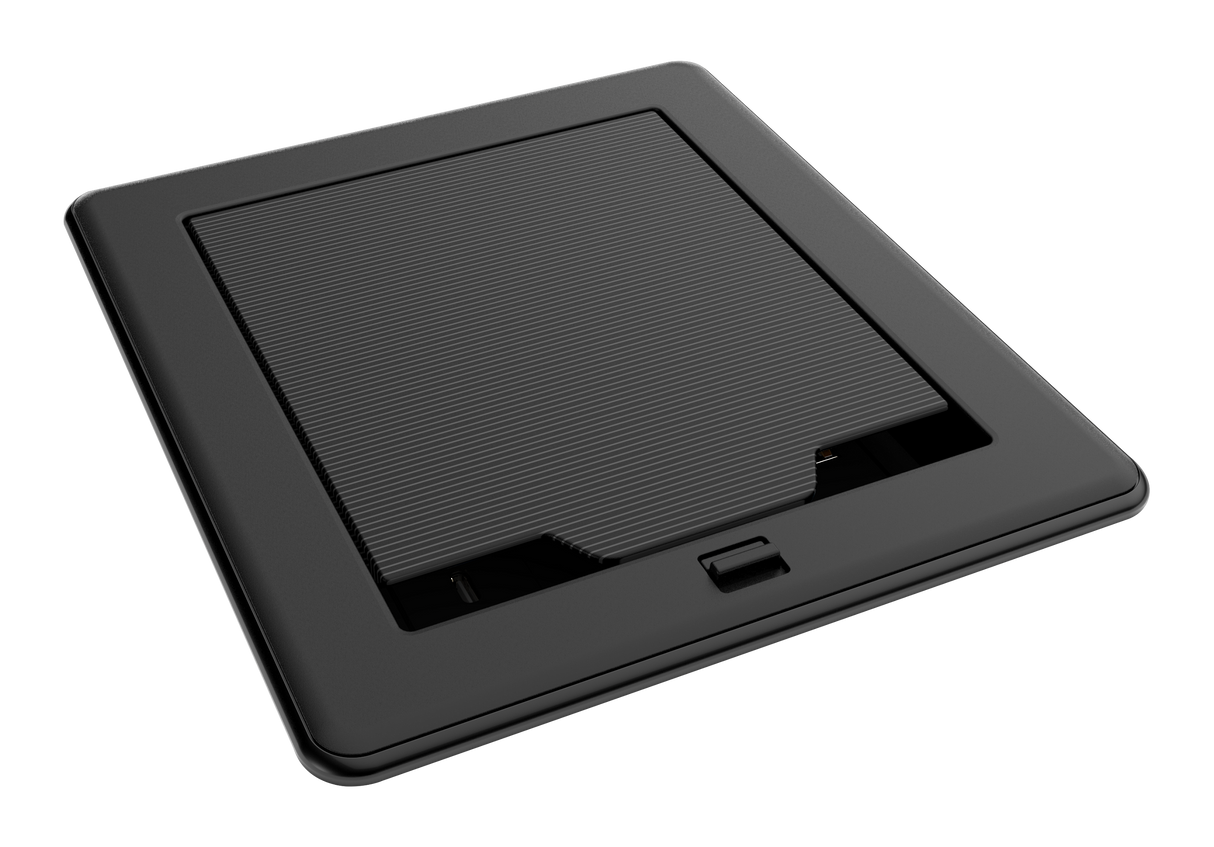 Crestron FT2-500-ELEC-PTL-B – FlipTop FT2 500 Series Table Box, Electrical, Pass-Through Lid, Black Cable Management Crestron