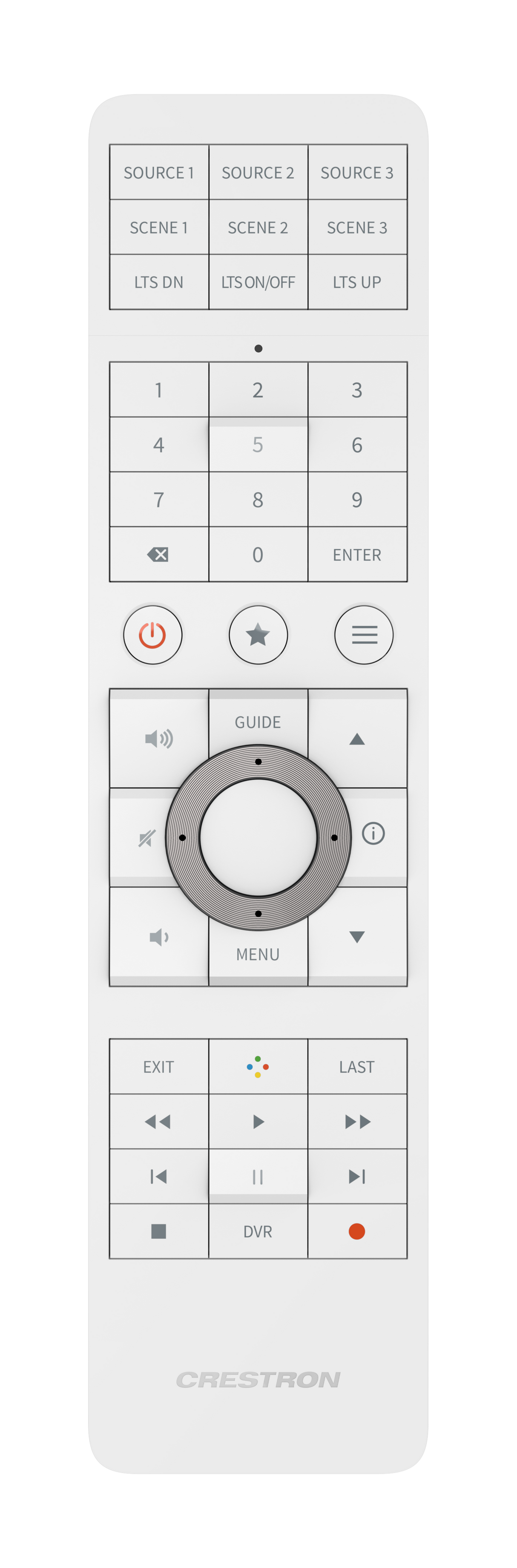Crestron HR-310-W – Handheld Remote, US and Canada, White Handheld Remote Crestron