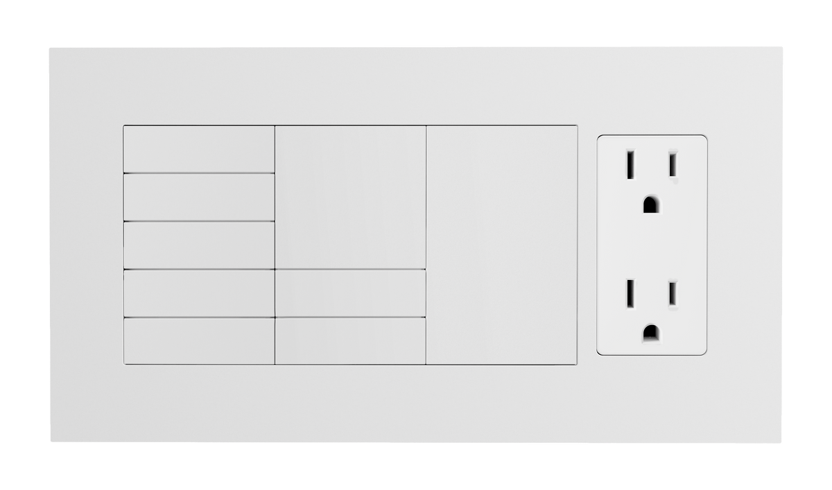 Crestron HZ2-FP-G4-D1-W – Horizon 2 Faceplate, 4-Gang, 1-Decorator, White Crestron