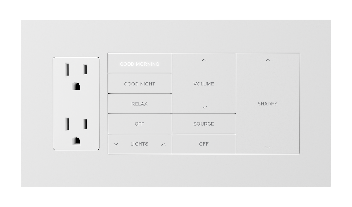 Crestron HZ2-FP-G4-D1-W – Horizon 2 Faceplate, 4-Gang, 1-Decorator, White Crestron