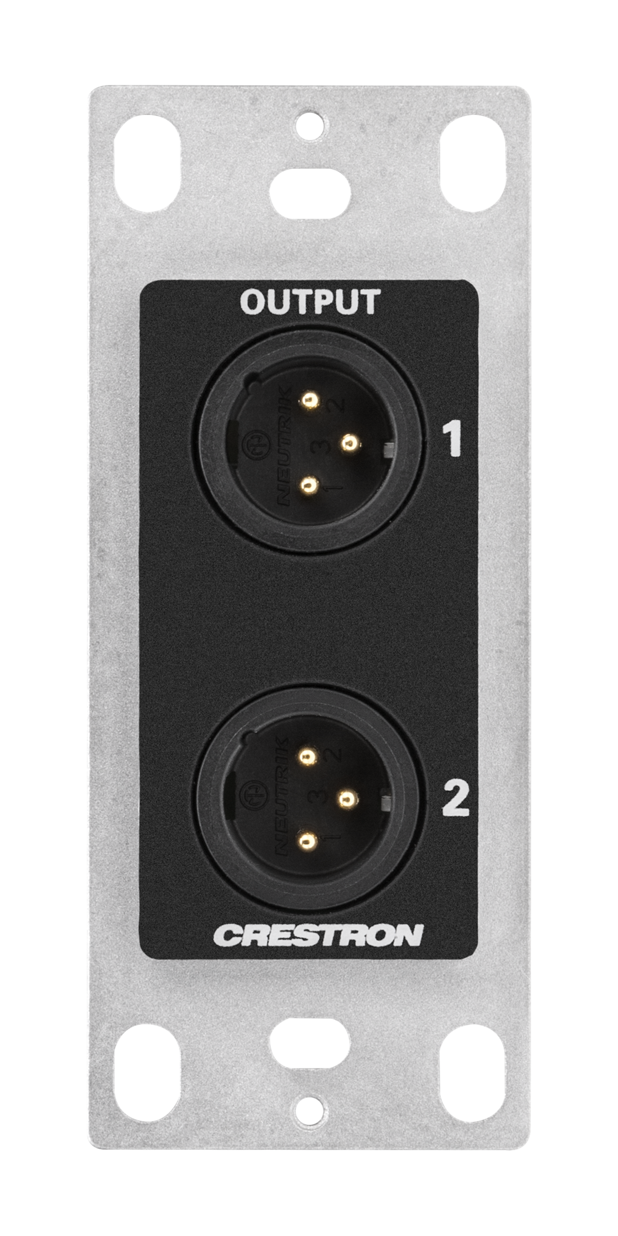 Crestron MP-WP-2XLRO-1G – Media Presentation Wall Plate, XLR, Black, 1-Gang AV Control Systems Crestron