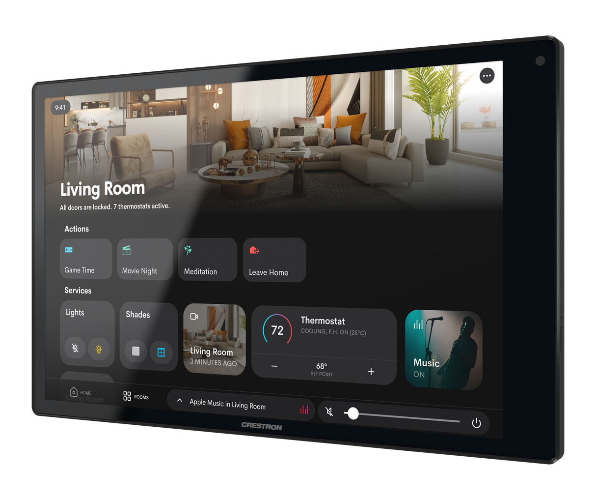 Crestron TSW-1080R-B – 10.1 In. Wall Mount Touch Screen, Crestron Home OS, Black Crestron