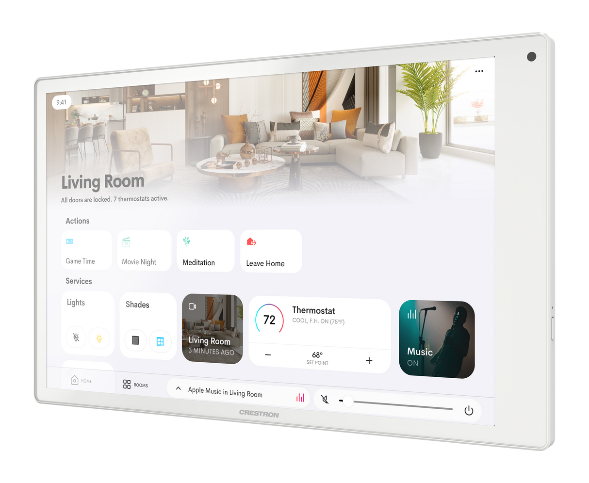 Crestron TSW-1080R-W – 10.1 in. Wall Mount Touch Screen for Crestron Home OS, White Crestron