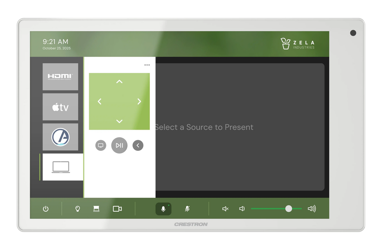 Crestron TSW-880-B 8.1 in. Wall Mount Touch Screen, White Room Control Crestron