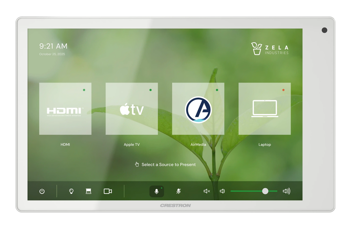 Crestron TSW-880-B 8.1 in. Wall Mount Touch Screen, White Room Control Crestron