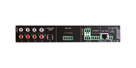 Biamp Commercial PM4100 Half-rack stereo pre-amplifier/mixer with 4 inputs - 911.1888.900 Audio Mixers Biamp