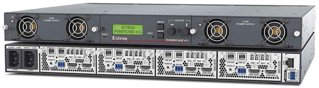 Extron PowerCage 411 Modular Power Enclosure for FOX3 Fiber Optic Extenders Video Extron