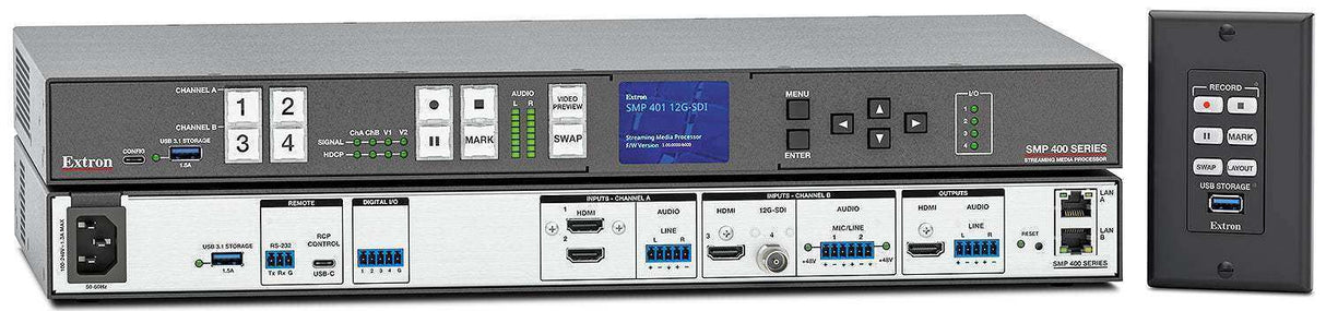 Extron SMP 401 Multi-Channel 4K Recording and Streaming Media Processor Video Transmitters Extron