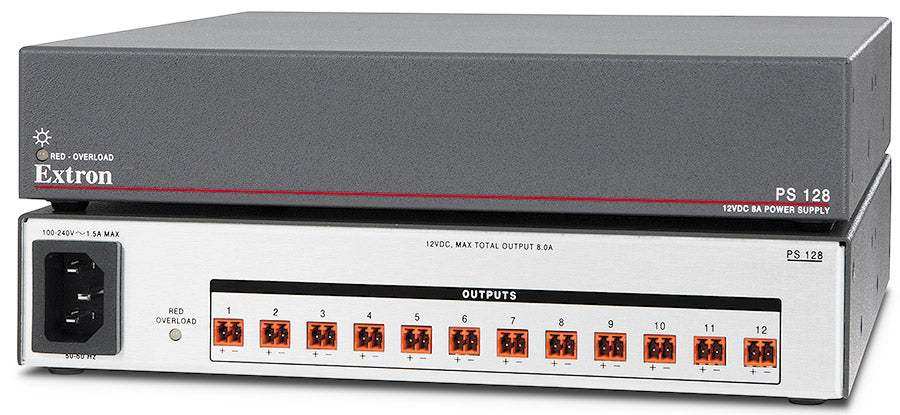 Extron PS 128 12 VDC, 96 W Rack Mountable Power Supply Audio & Video Cables Extron