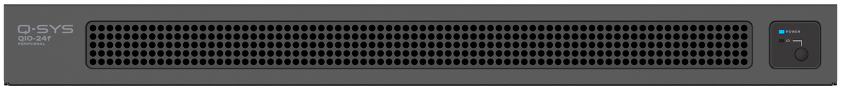 QSC QIO-24f Eight (8) mic/line level inputs, eight (8) software-definable Flex channels and eight (8) line level outputs Room Control QSC