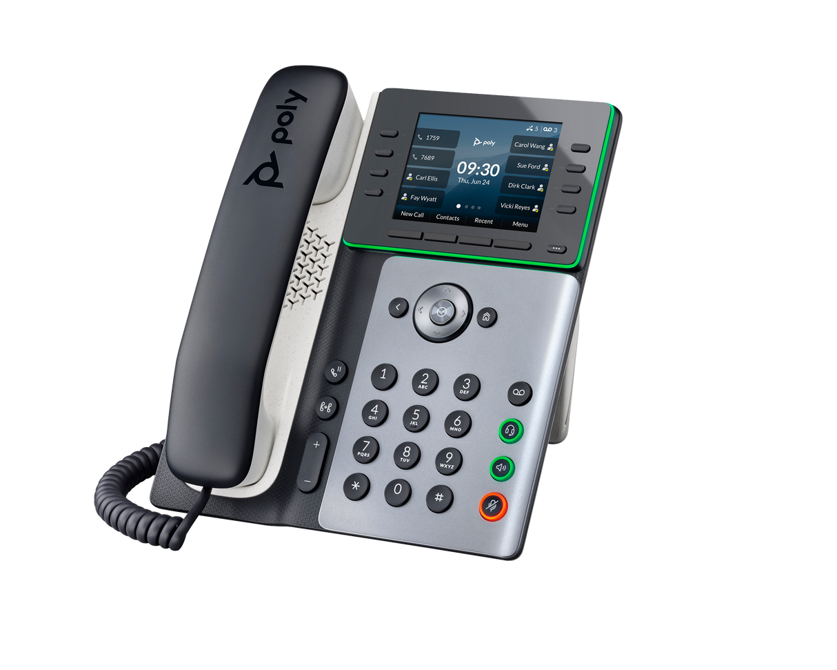Poly Edge E350 IP Phone and PoE-enabled with Power Supply Poly Voice Poly
