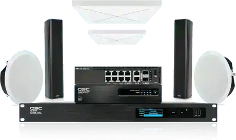 Q-SYS Zoom Room Meeting Space Solution: Divisible Room Video Conferencing QSC