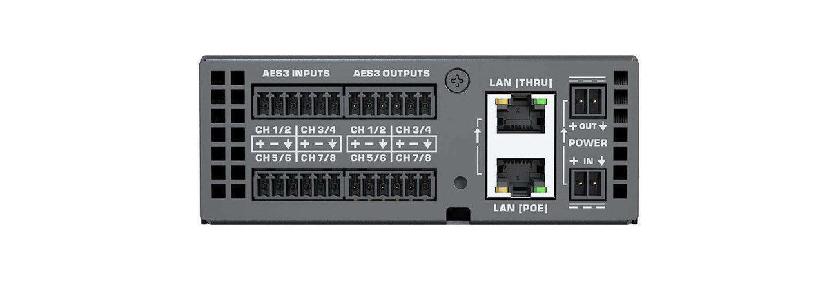 QSC QIO-AES8x8 Q-SYS peripheral providing 8 channels of AES3 digital audio input and output Room Control QSC