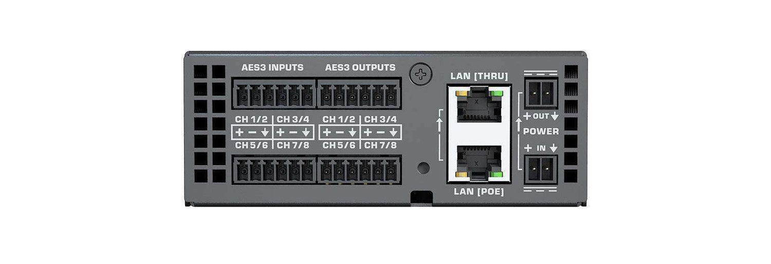 QSC QIO-AES8x8 Q-SYS peripheral providing 8 channels of AES3 digital audio input and output Room Control QSC
