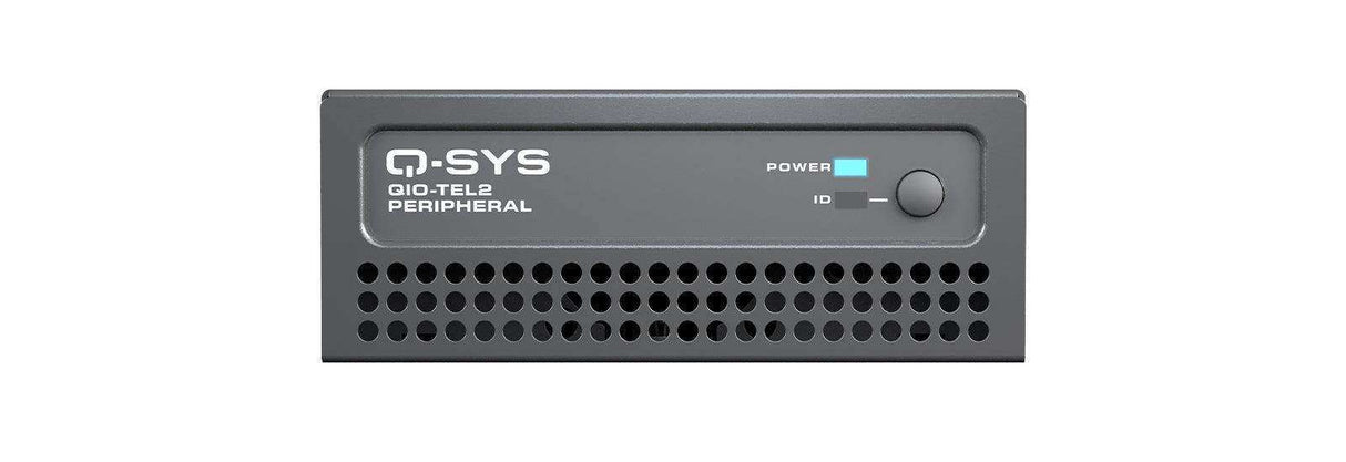 QSC QIO-TEL2 Q-SYS peripheral providing 2 RJ11 connectors to interface with analog telephony (POTS or PSTN) systems Room Control QSC