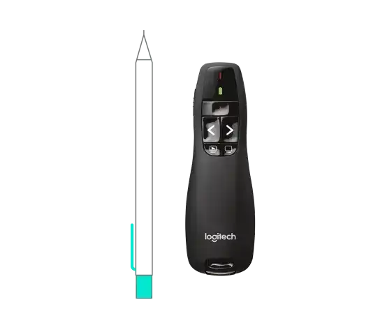 Logitech Wireless Presenter R400 - Laser - Wireless - 49.21 ft - Radio Frequency - 2.40 GHz - Black - USB - 1 Each - 910-001354 Computer Accessories Logitech