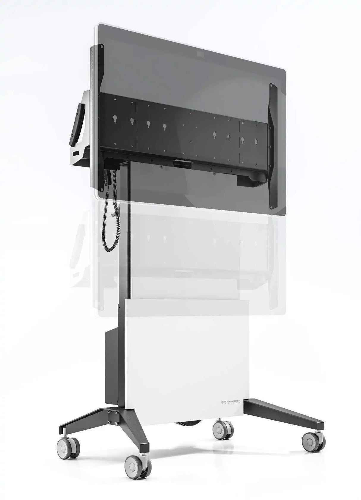 Salamander Cisco® Webex Board 55″ Electric Lift Mobile Display Stand, White Collaboration Furniture Salamander Designs