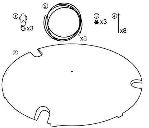 Shure A901W-R-GM Suspension mounting accessory kit for MXA901-R microphones (White) Audio Conferencing Shure